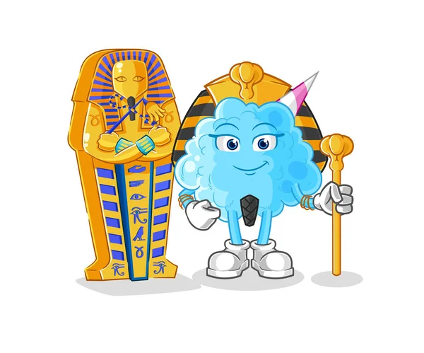 Suikerspin Oude Egyptische Cartoon Tekenfilm Mascotte Vecto — Stockvector