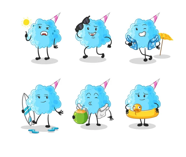 Cotton Candy Holiday Character Cartoon Mascot Vecto — Stock Vector