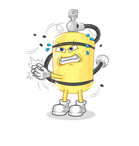 Diver Cylinder Swat Fly Character Cartoon Mascot Vecto — Stock vektor