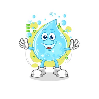 Soda dolu pil karakteri. karikatür maskotu vektosu