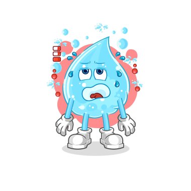 Soda, düşük batarya maskotu. çizgi film vektosu