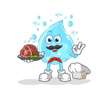 Et maskotlu soda şefi. çizgi film vektosu