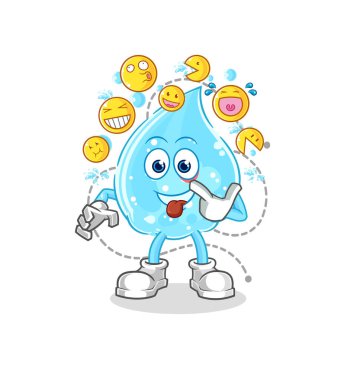 Soda suyu kahkahası ve alaycı karakter. karikatür maskotu vektosu