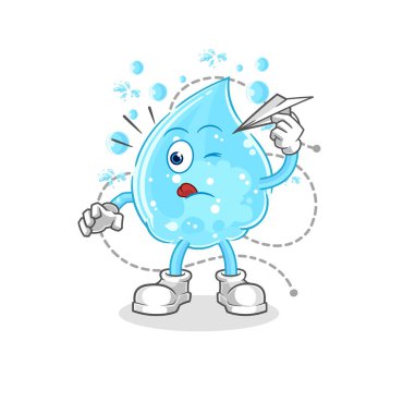 Gazoz ve kağıt uçak karakteri. karikatür maskotu vektosu