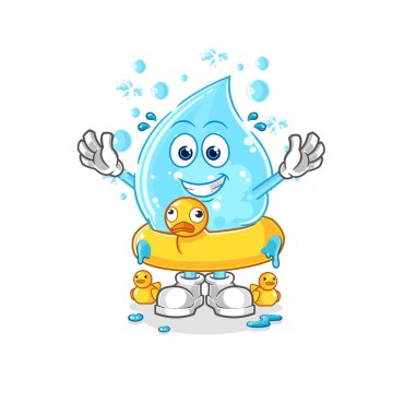 Ördek şamandıralı soda. karikatür maskotu vektosu