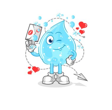 Sodanın içinde aşk mektubu illüstrasyonu var. karakter vektosu