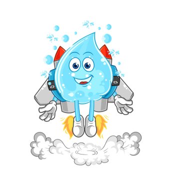 Jet pack maskotlu soda. çizgi film vektosu