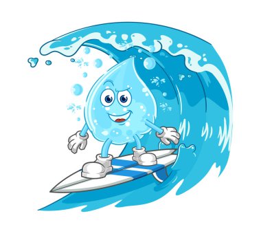 Soda sörfü karakteri. karikatür maskotu vektosu