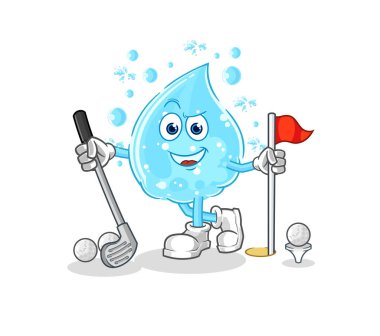 Soda suyu golf oynuyor. karikatür