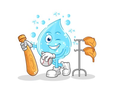 Soda suyu beysbol maskotu oynuyor. çizgi film vektosu