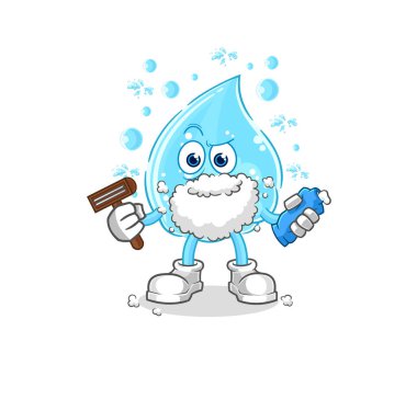 Soda, yüz kıllarını tıraş eder. karikatür