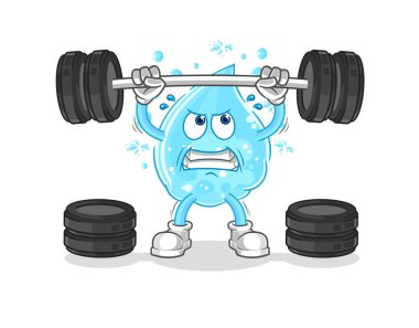 Soda halterciyi kaldırıyor. karikatür maskotu vektosu