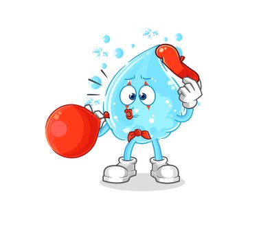 Soda pandomim balonu şişiriyor. karikatür maskotu vektosu