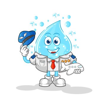 Soda su pilotu maskotu. çizgi film vektosu