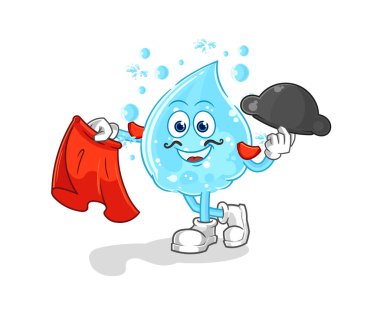 Kırmızı bez resimli soda matadoru. karakter vektosu