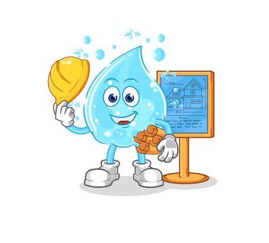 Soda Suyu Mimarı çizimi. karakter vektosu