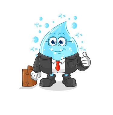 Gazoz ofisi işçi maskotu. çizgi film vektosu