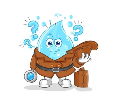 Soda Su Dedektifi Vektörü. karikatür