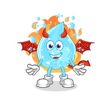 Kanatlı soda iblisi. karikatür maskotu vektosu