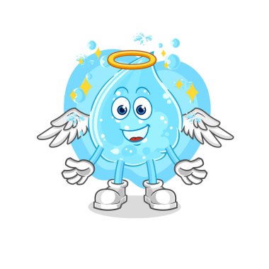 Kanat vektörlü soda meleği. karikatür