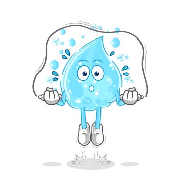 Soda ve ip atlama egzersizi. karakter vektosu