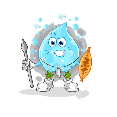 Soda, Afrikalı kabile savaş maskotu. çizgi film vektosu