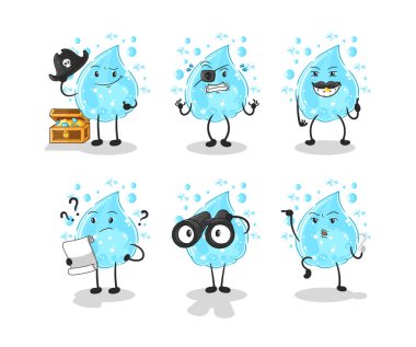 Soda Korsanları Grubu karakteri. karikatür maskotu vektosu