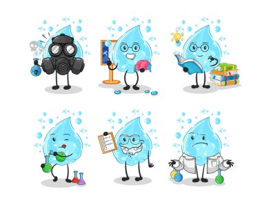 Soda uzmanı grup karakteri. karikatür maskotu vektosu