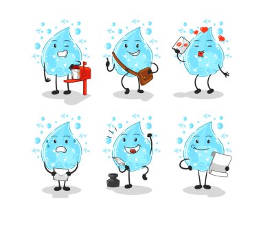 Maden suyu postacısı karakterini belirledi. karikatür maskotu vektosu