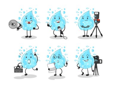 Soda ve eğlence grubu karakteri. karikatür maskotu vektosu