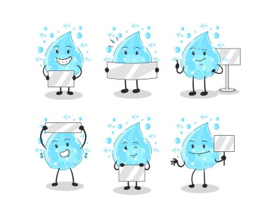 Soda tutan grup karakteri. maskot vektosu