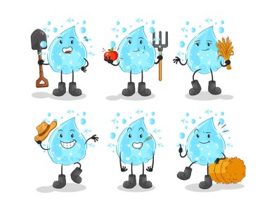 Soda çiftçisi grubu karakteri. karikatür maskotu vektosu