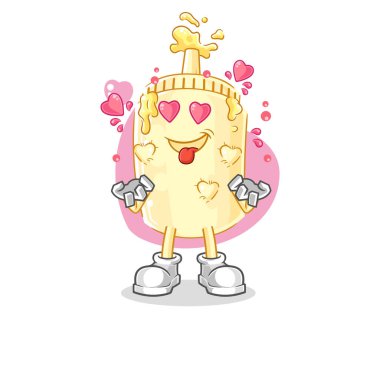 Mayonez aşk vektörü. karikatür