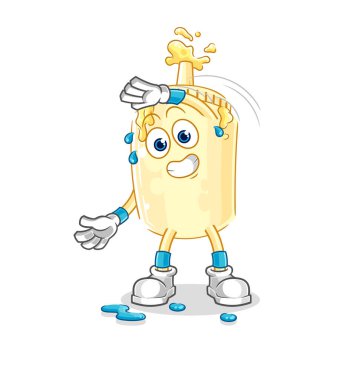 Mayonez germe karakteri. karikatür maskotu vektosu