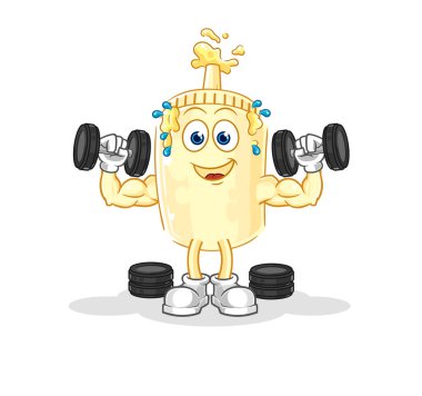 Mayonez ağırlık çalışması illüstrasyonu. karakter vektosu