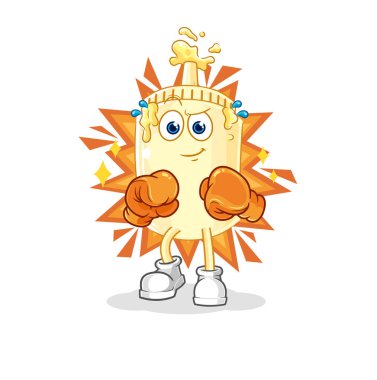 Mayonez boksör karakteri. karikatür maskotu vektosu