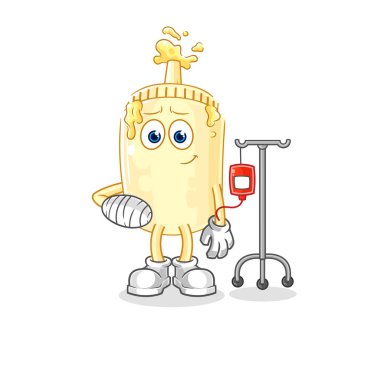 IV Illustrasyon 'daki mayonez hasta. karakter vektosu