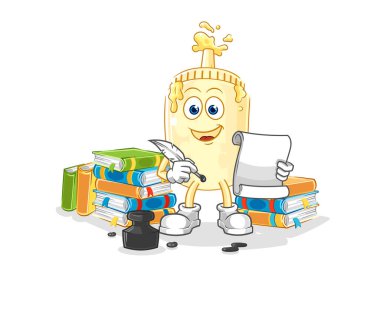 Mayonez yazar vektörü. karikatür