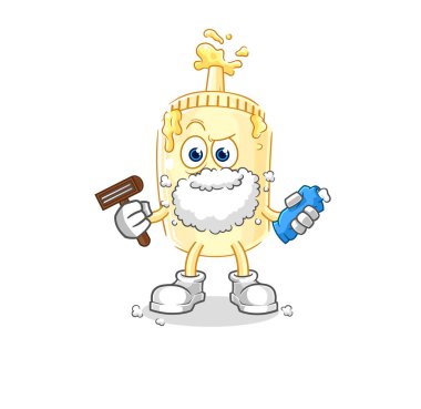 Mayonez sakal traşı vektörü. karikatür