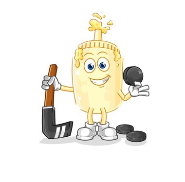 Mayonez hokey oynuyor. karikatür