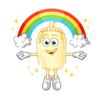 Gökkuşaklı mayonez. çizgi film vektosu