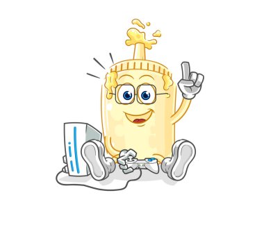 Mayonez oyun oynuyor. karikatür