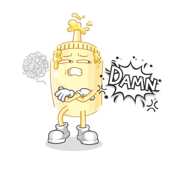 the mayonnaise very pissed off illustration. character vecto