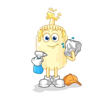 Mayonez temizleyici vektör. karikatür