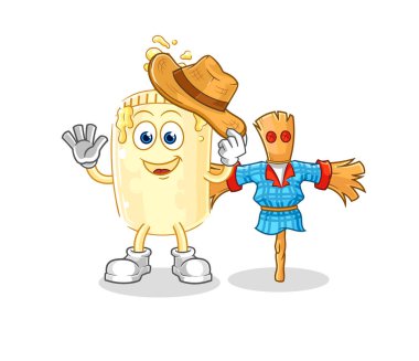 Korkuluk çizgi film karakteri vektosu olan mayonez.