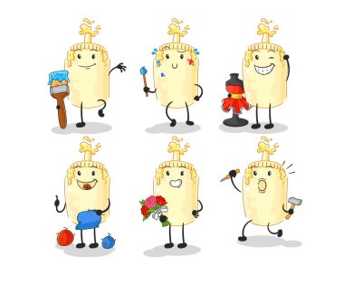 Mayonez sanatçısı grup karakteri. karikatür maskotu vektosu