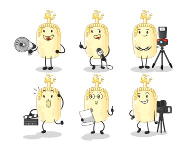 Mayonez eğlence grubu karakteri. karikatür maskotu vektosu