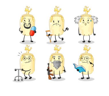 Yaşlı mayonez karakteri. karikatür maskotu vektosu