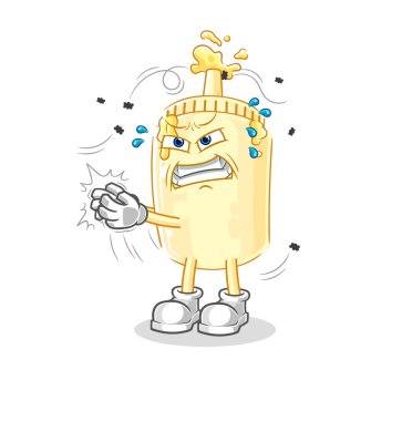 Mayonez sineği karakteri. karikatür maskotu vektosu