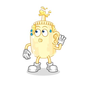 Mayonez kulak misafiri olma vektörü. karikatür